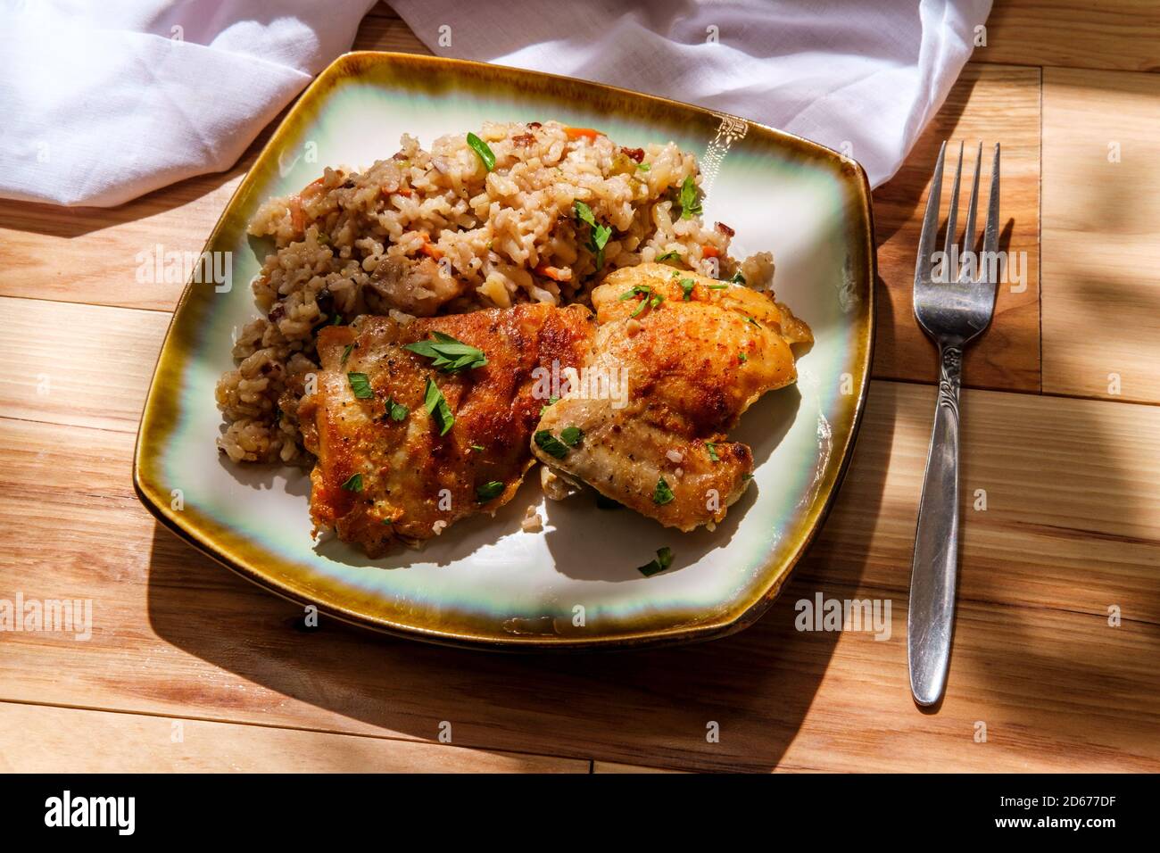 Italian garlic boneless and skinless chicken thighs and creamy brown