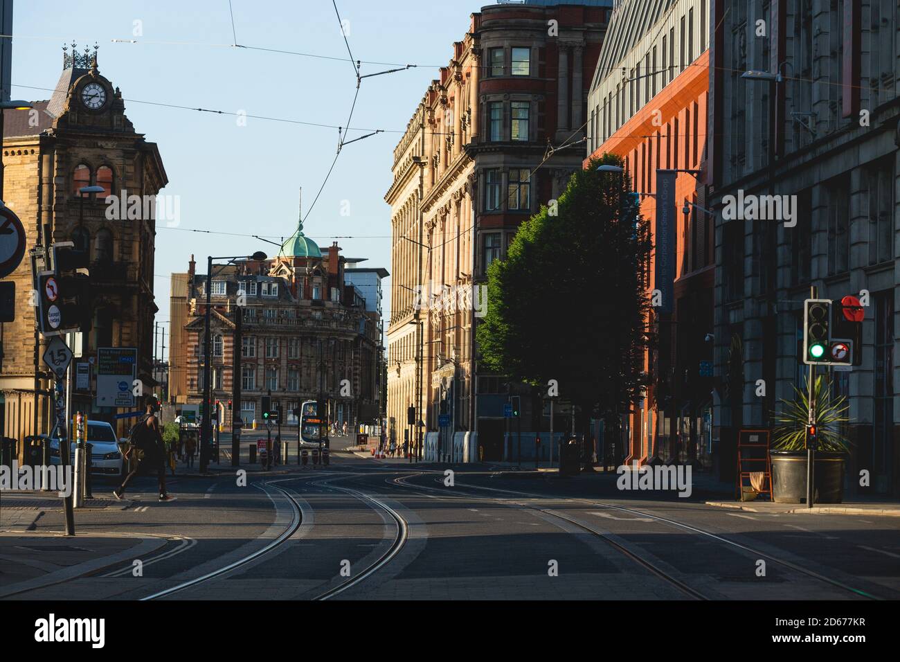 Manchester city centre in lockdown during the Coronavirus pandemic 2020 Stock Photo