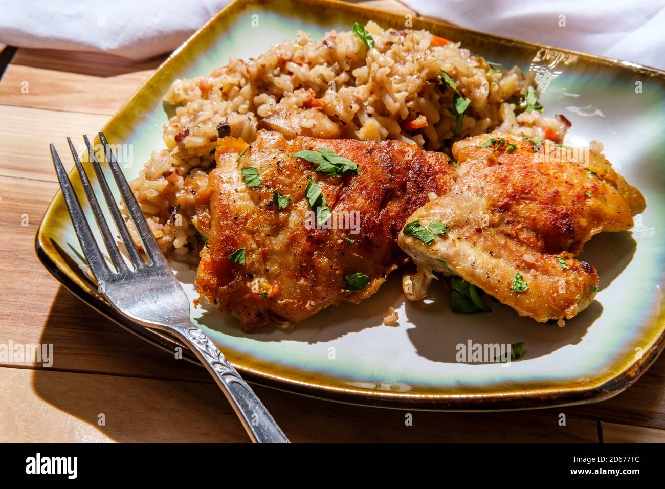 Italian garlic boneless and skinless chicken thighs and creamy brown ...