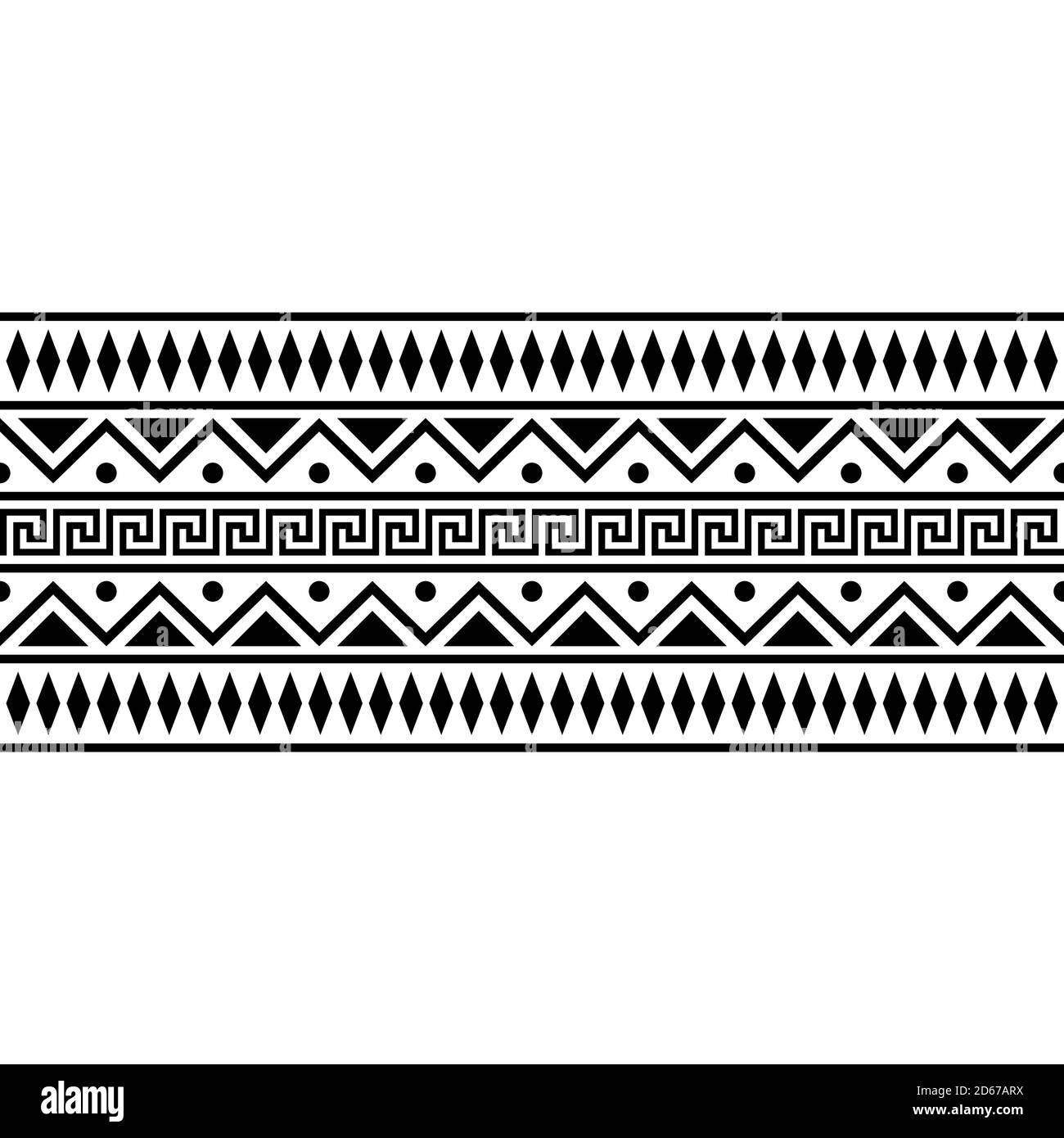 Aztec ethnic seamless pattern design in black and white color Stock ...