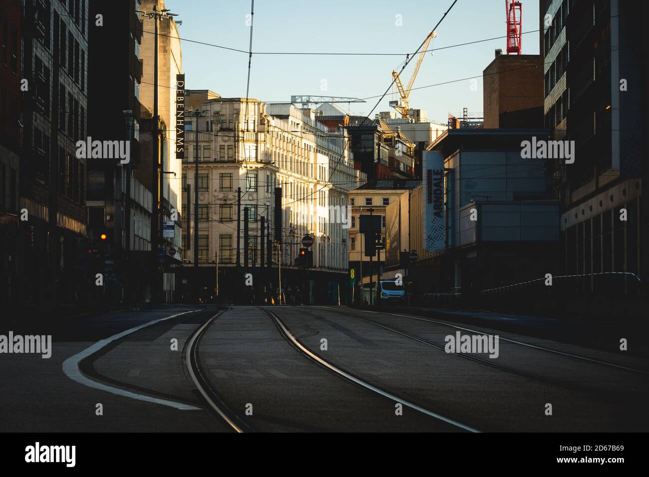 Manchester city centre in lockdown during the Coronavirus pandemic 2020