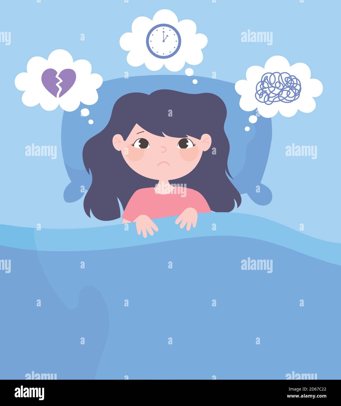 insomnia, girl cartoon on bed with headache worried vector illustration Stock Vector Image & Art - Alamy insomnia, girl cartoon on bed with headache worried vector illustration Stock Vector Image & Art - Alamy