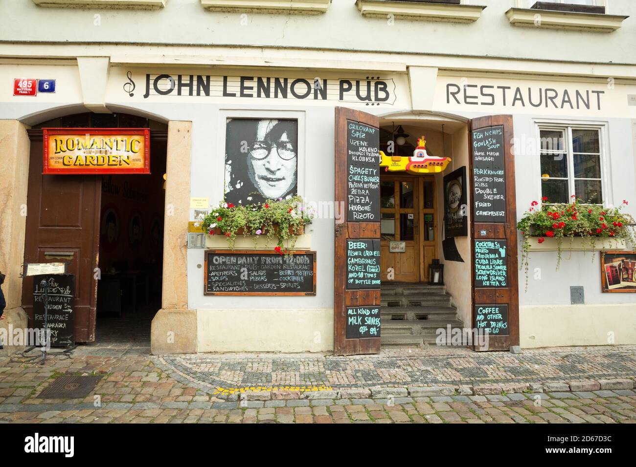 John Lennon Pub Restaurant in Prague, Czech Republic Stock Photo