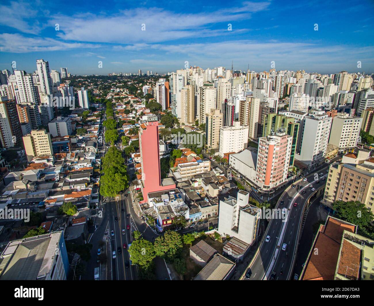 Metropole view from above. Aerial view of Sao Paulo city, Brazil. Stock Photo