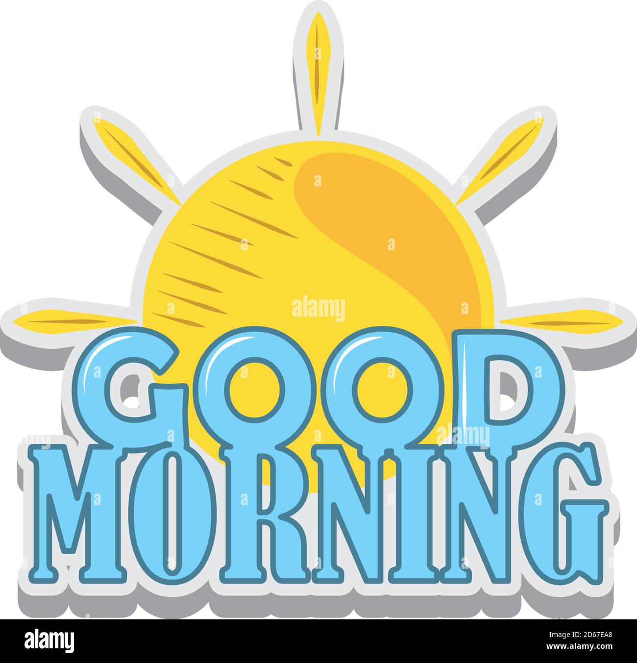 good morning sun sticker cartoon design vector illustration vector ...