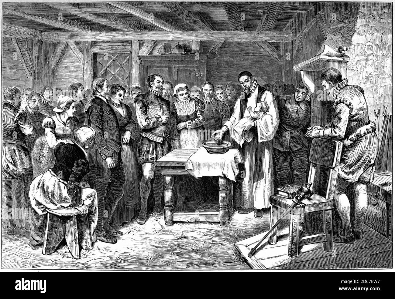 Baptism of Virginia Dare Stock Photo