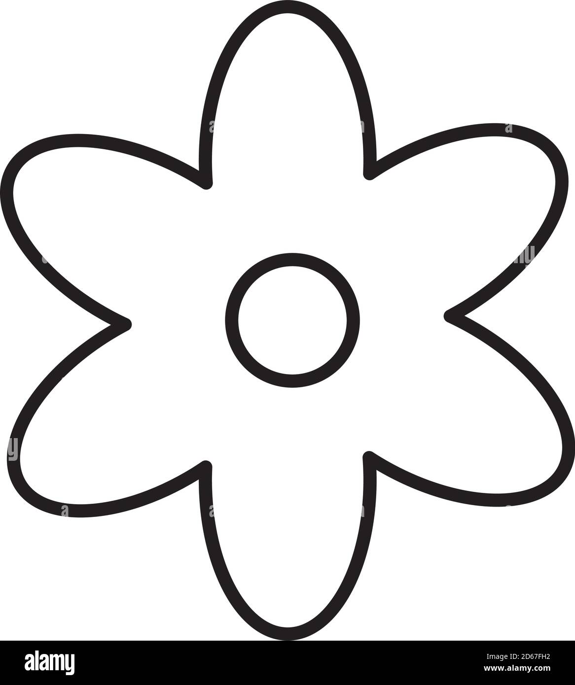 flower icon over white background, line style, vector illustration ...