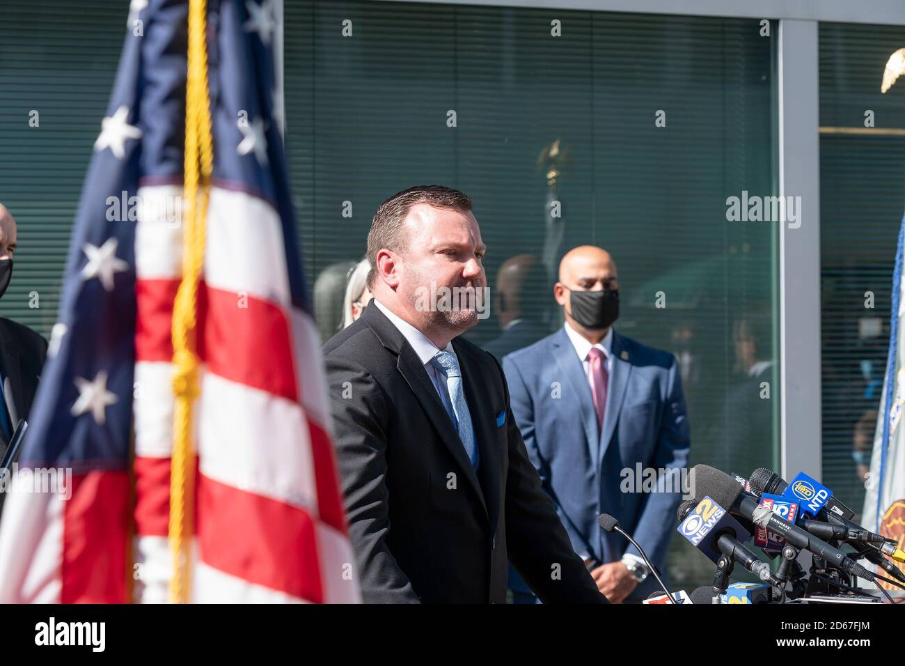 New York United States 14th Oct Special Agent In Charge Bureau Of Alcohol Tobacco Firearms And Explosives John B Devito Speaks During Press Conference At U S Attorney S Office In Brooklyn On Press Conference