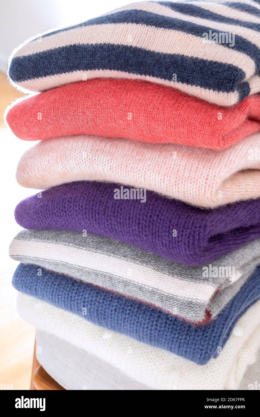 Pure cashmere sweaters Stock Photo