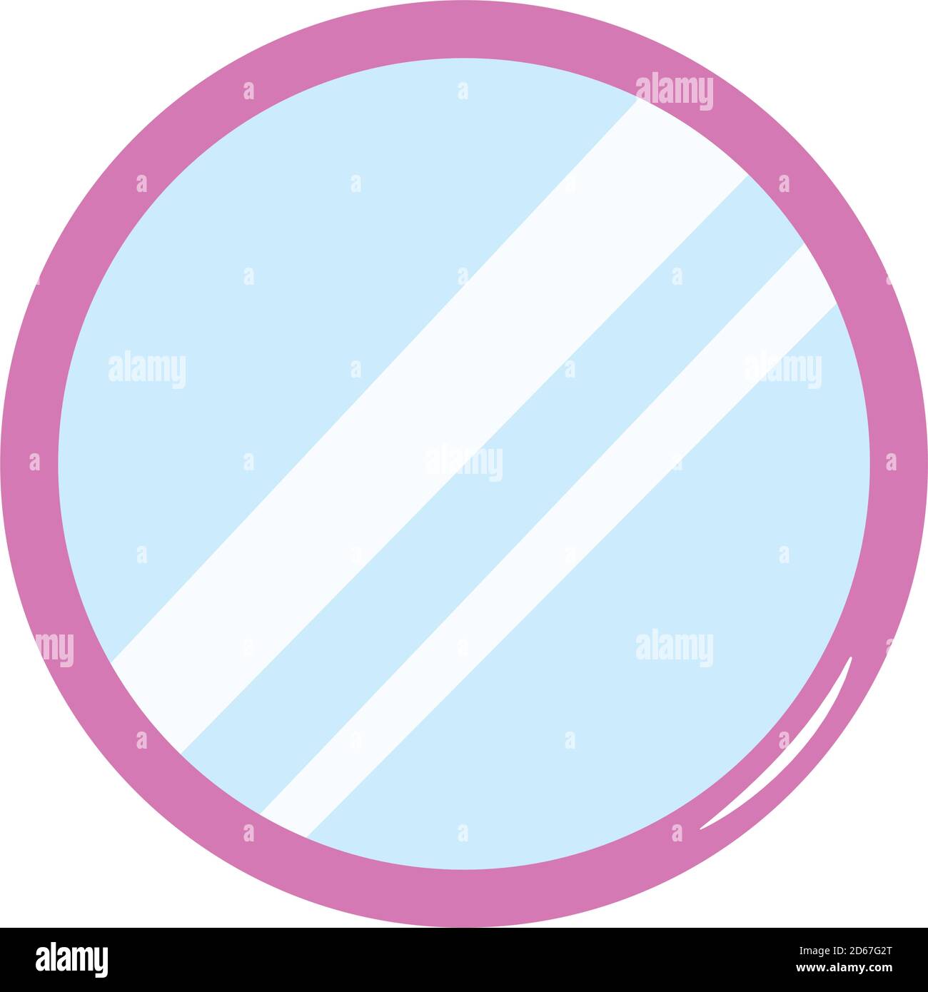circular mirror icon over white background, flat style, vector ...