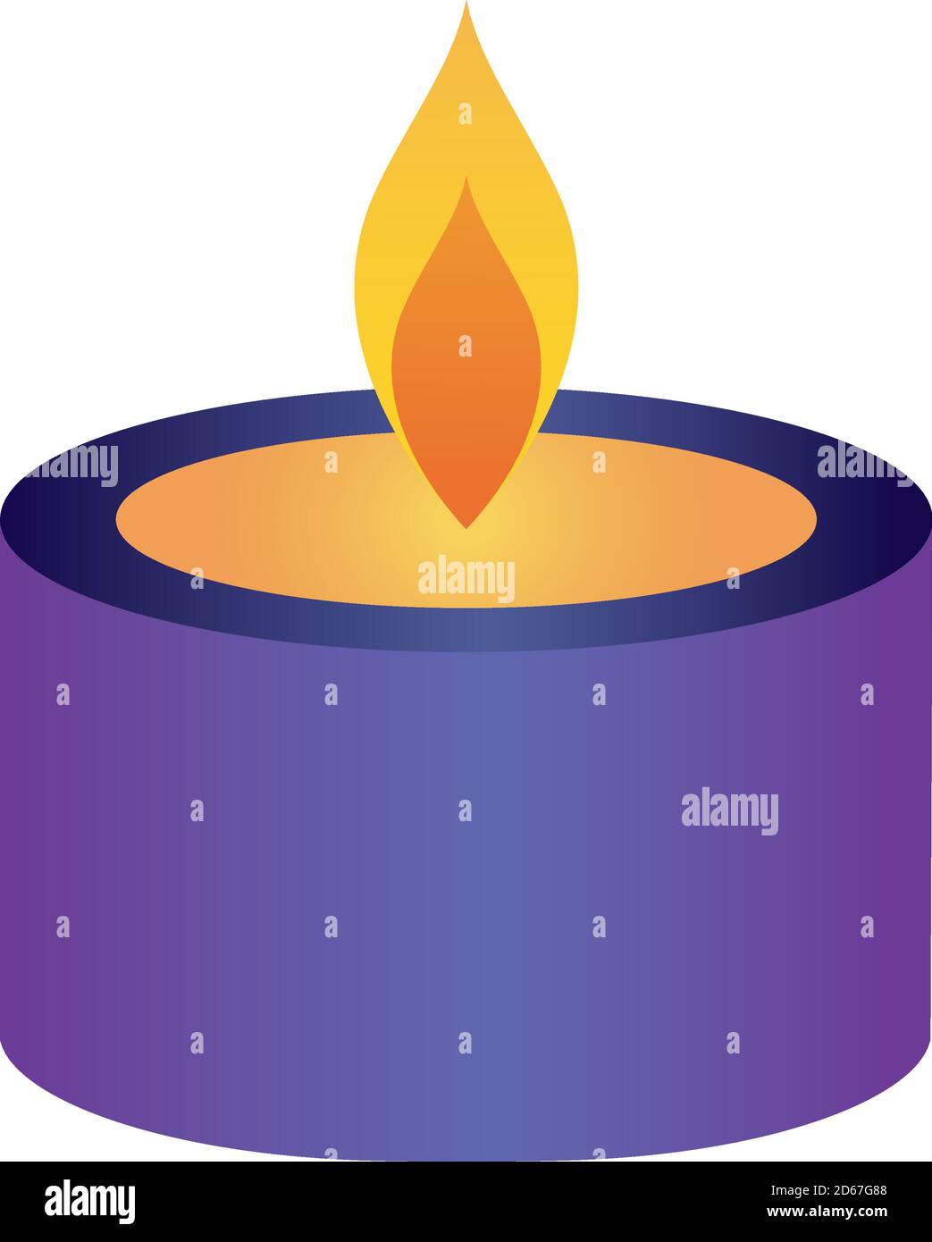 purple candle icon over white background, flat style, vector