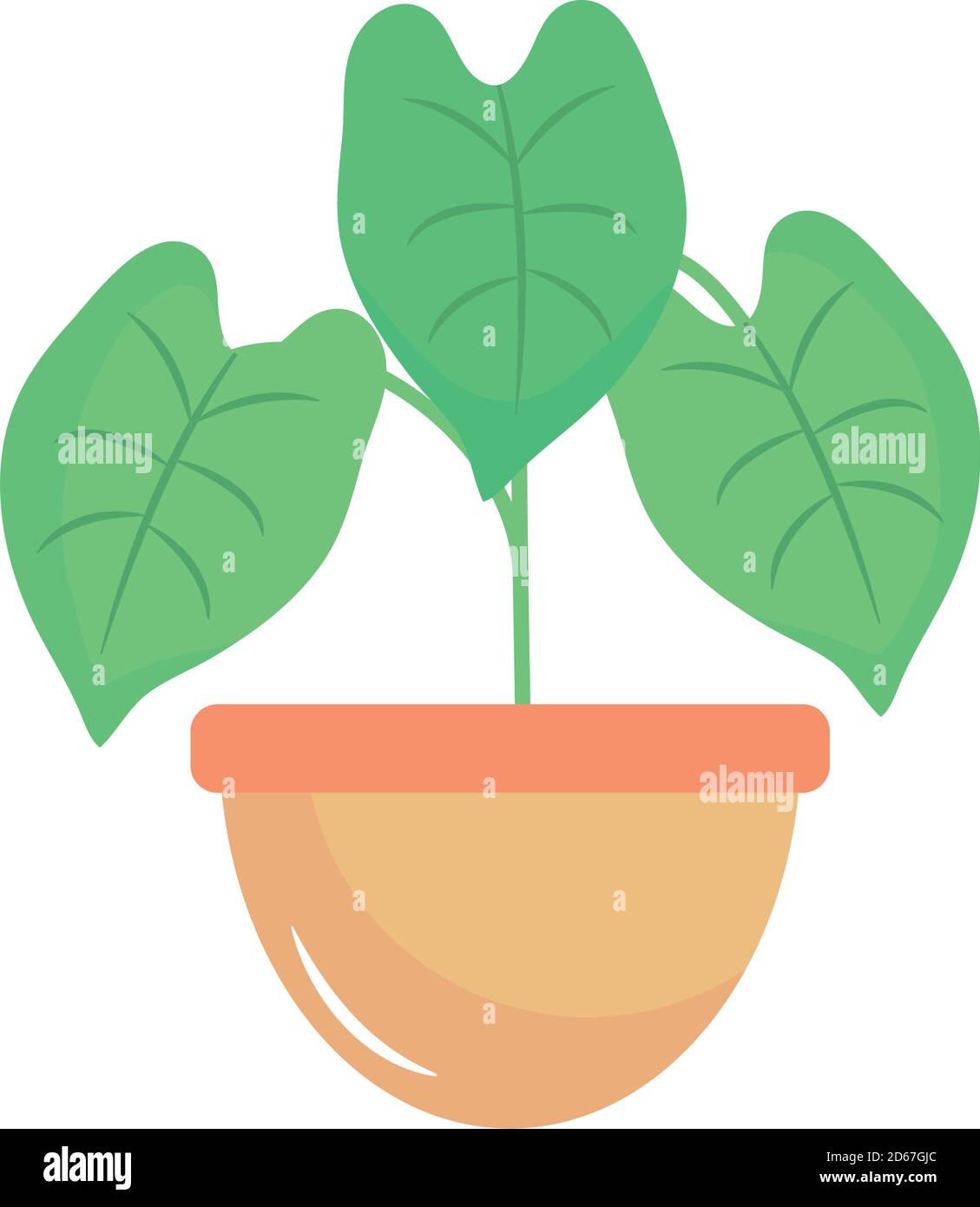 plant in a pot icon over white background, flat style, vector ...