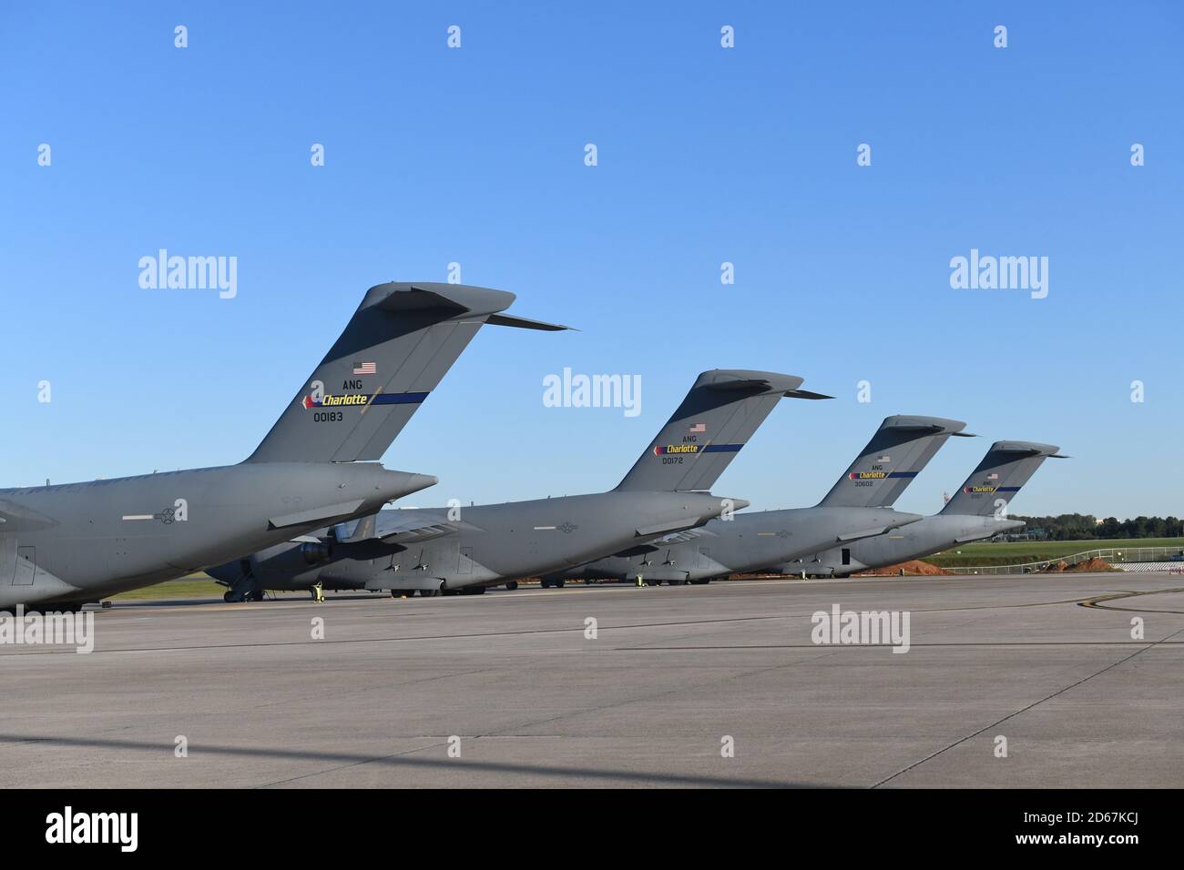 Five C-17 Globemaster III Aircraft belonging to the 145th Airlift Wing ...