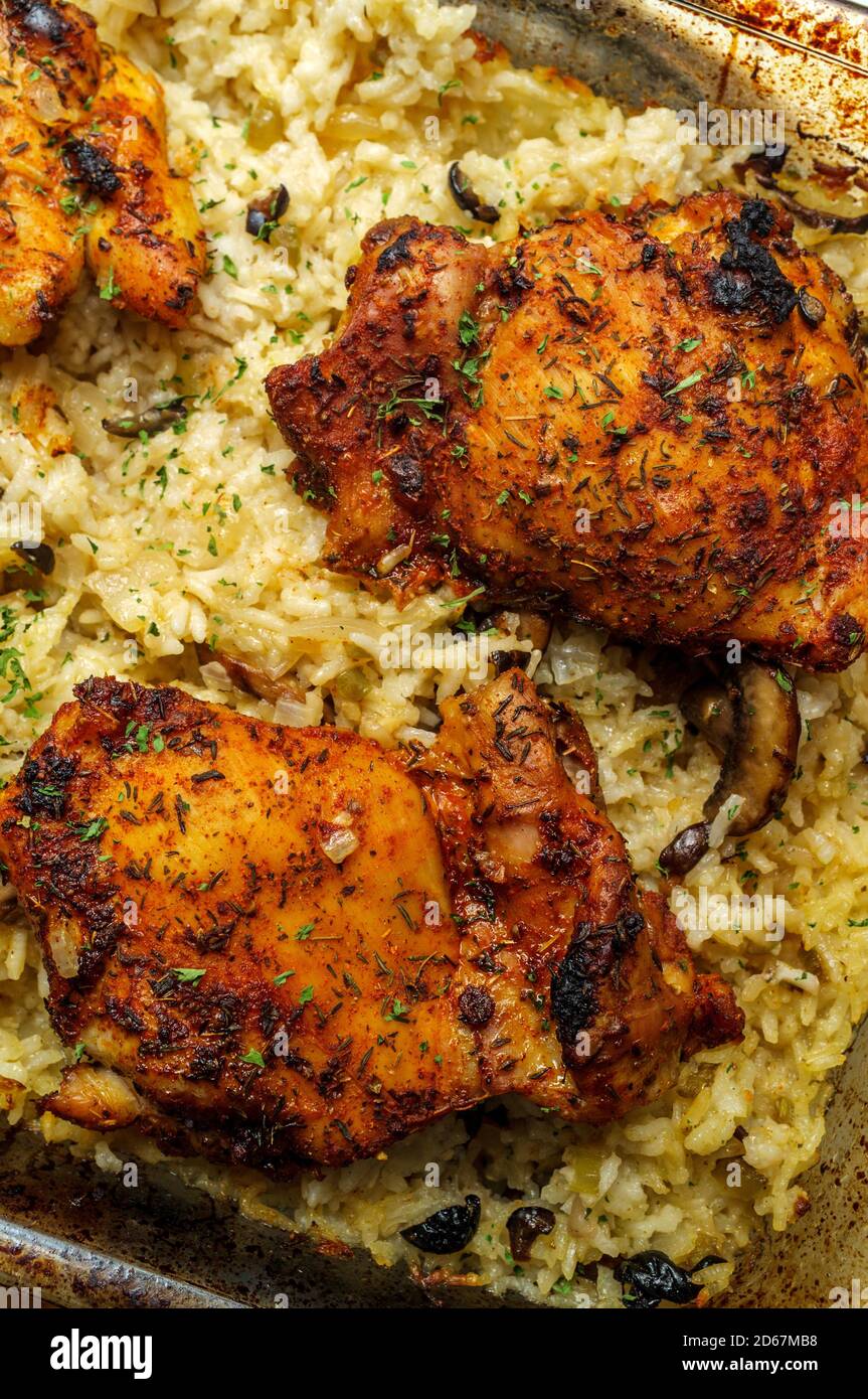 Italian garlic boneless and skinless chicken thighs and rice casserole ...
