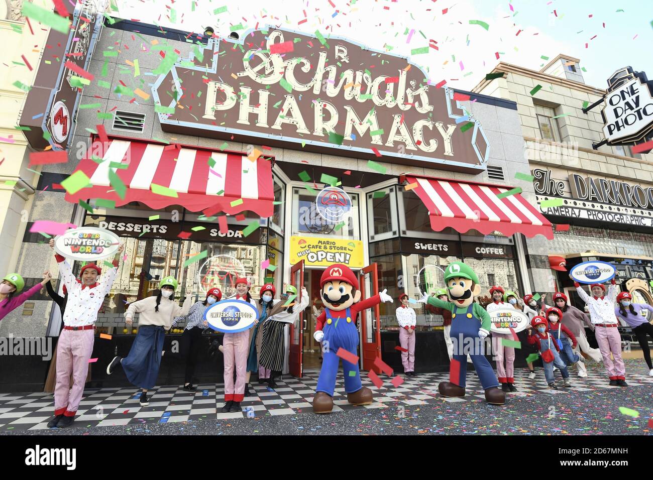 Osaka, Japan. 15th Oct 2020. Universal Studios Japan in Osaka unveils to  the media a cafe and store based on Nintendo Co.'s popular Super Mario  Bros. game series on Oct. 15, 2020,