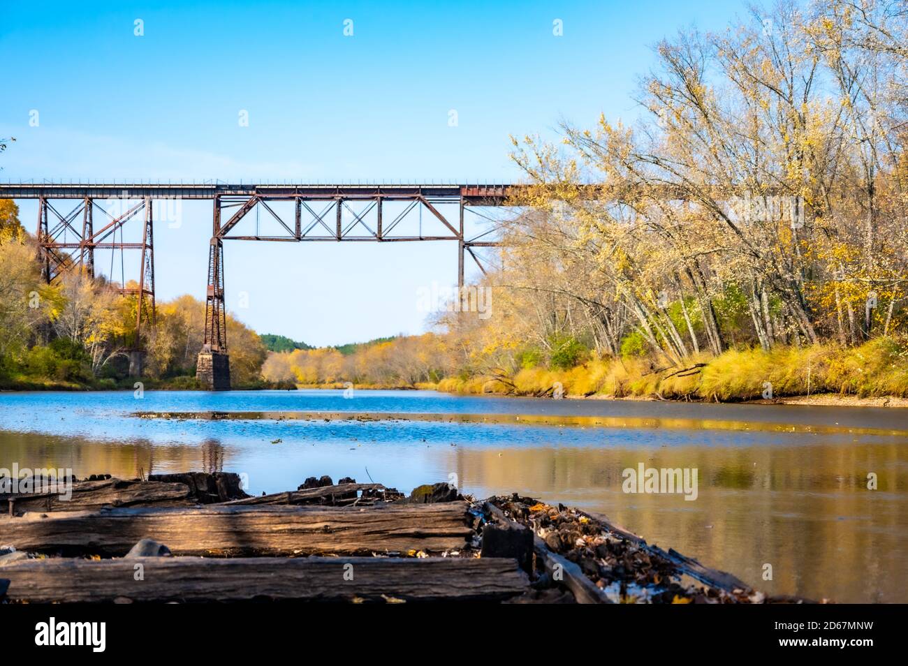abandoned quarry operation along the Kettle River in Minnesota Stock