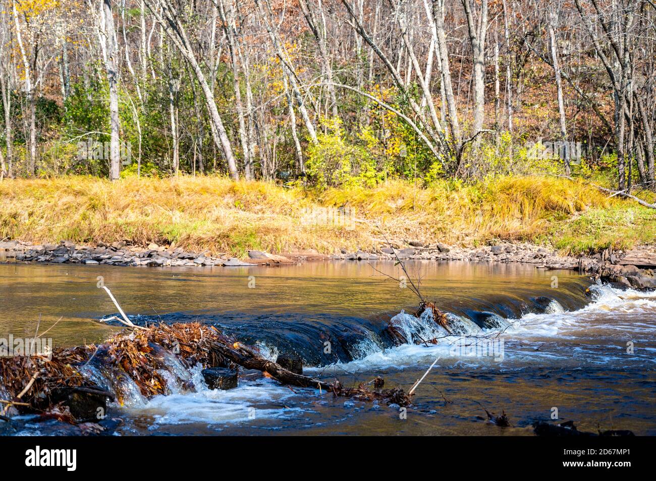 abandoned quarry operation along the Kettle River in Minnesota Stock
