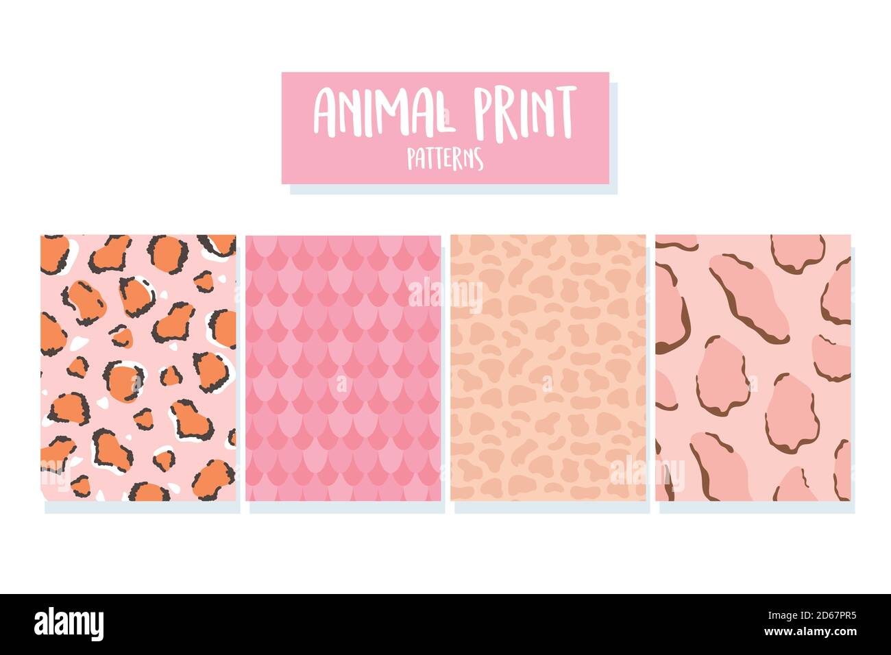trendy wild animal skin seamless pattern set vector illustration Stock ...