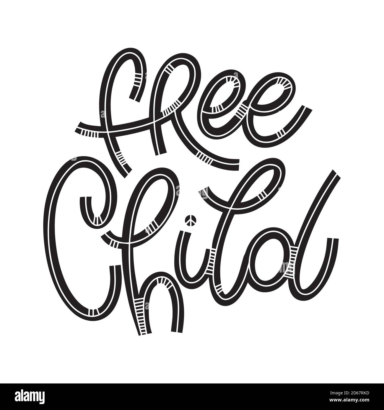 Free Child wild lettering in doodle style. Design for print, poster ...