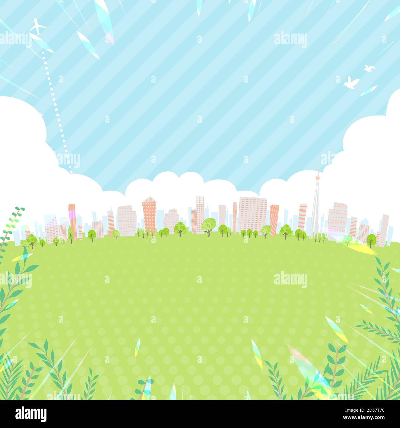 Spring city square Stock Vector Images - Alamy