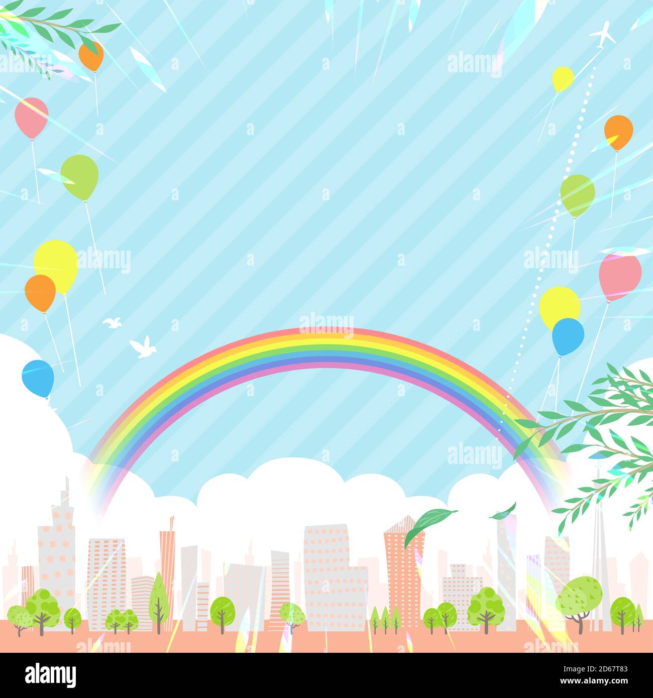 Spring city square Stock Vector Images - Alamy