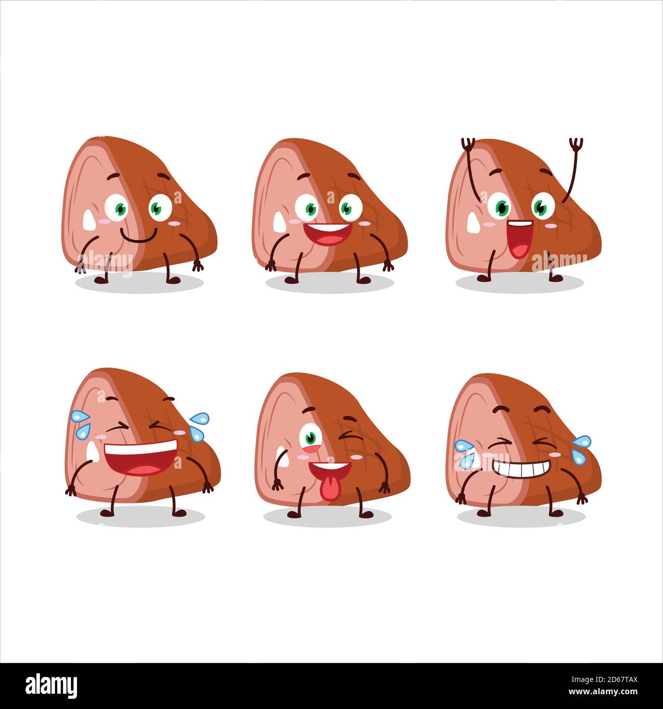Cartoon character of meat with smile expression Stock Vector Image