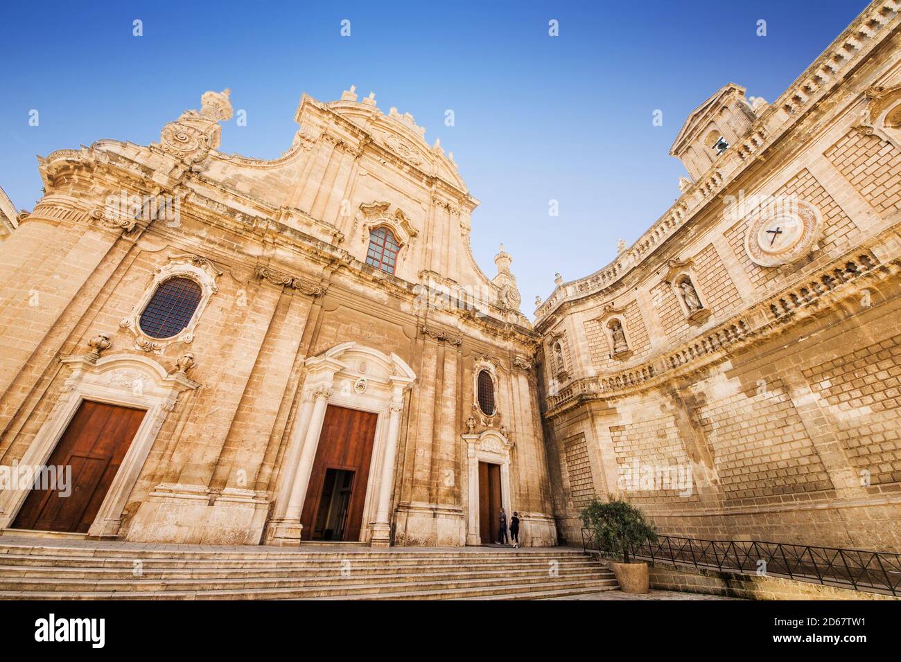 A wide angle shot of the cathedral Maria Santissima della Madia in Monopoli, Puglia, Italy Stock Photo