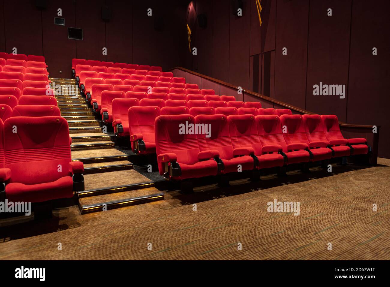 Red Empty Cinema Seat Stock Photo