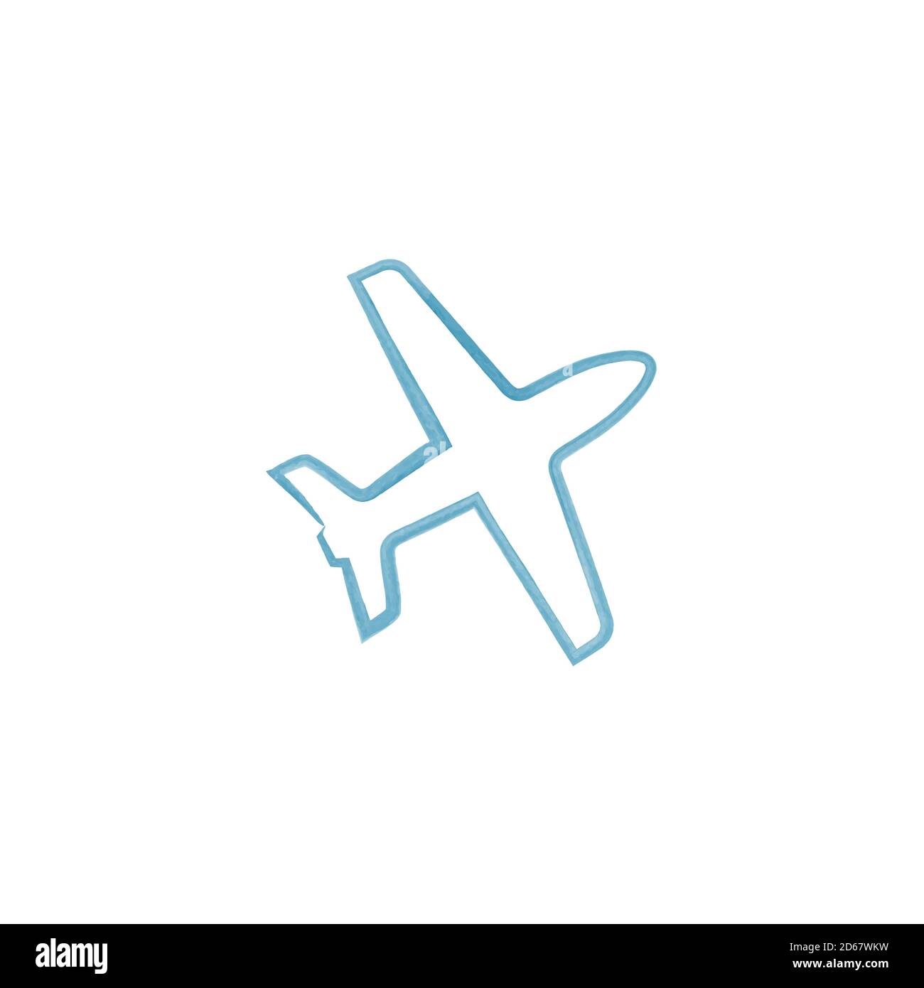 Hand drawn Flying airplane vector icon isolated on background. Hand drawn Flying airplane icon