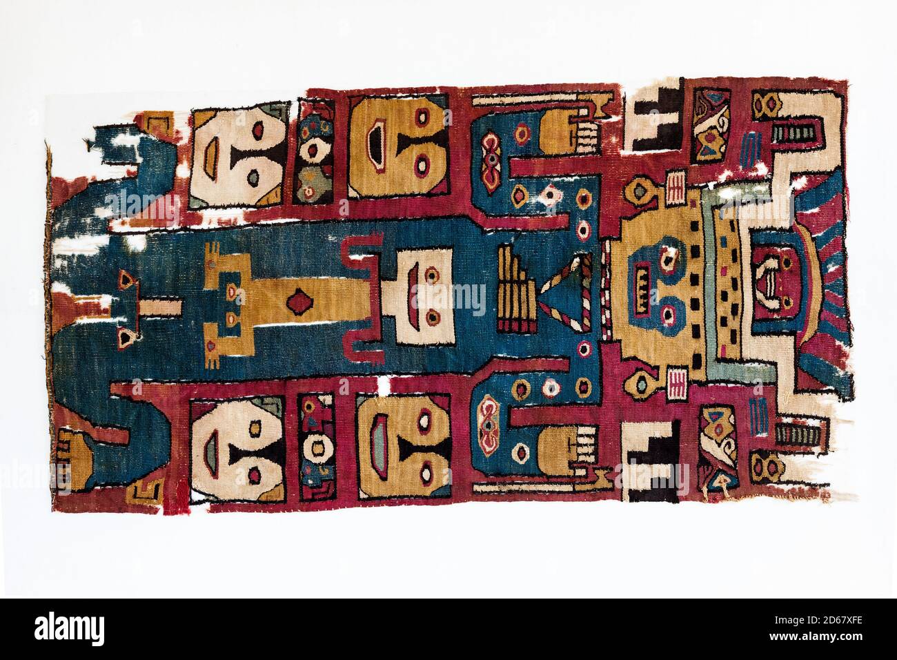Mantle of Huari, Huari culture of museum warehouse, 'National Museum of Archaeology, Anthropology and History of Peru', Lima, Peru, South America Stock Photo