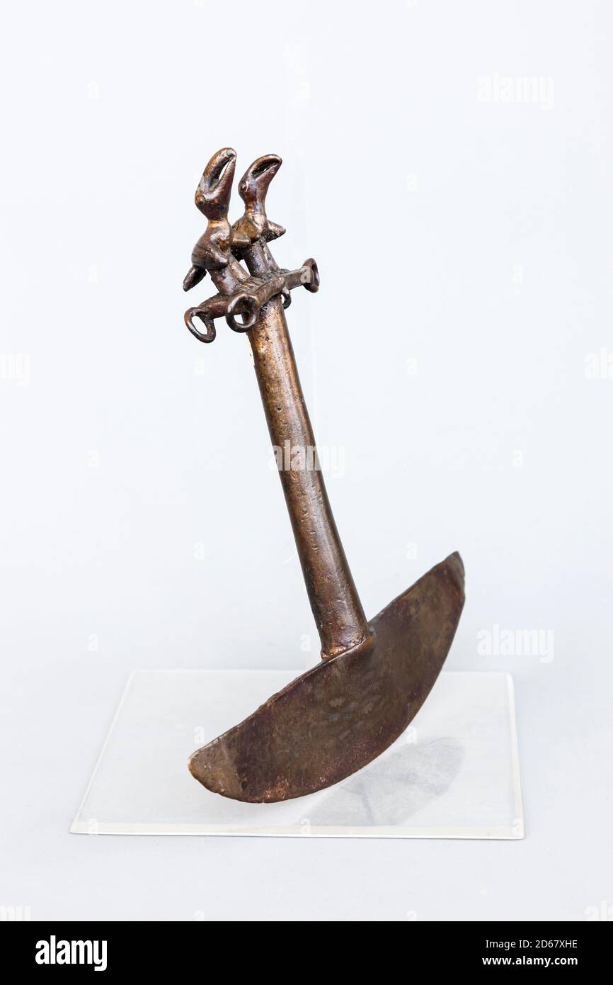 Tumi(ritual knife), Inca collection of museum warehouse, 'National Museum of Archaeology, Anthropology and History of Peru', Lima, Peru, South America Stock Photo