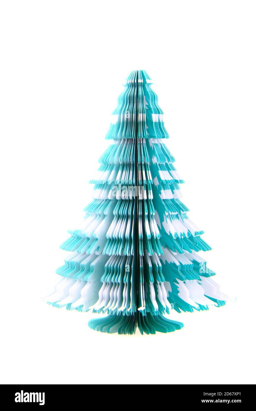 christmas tree from the paper isolated on the white background Stock ...