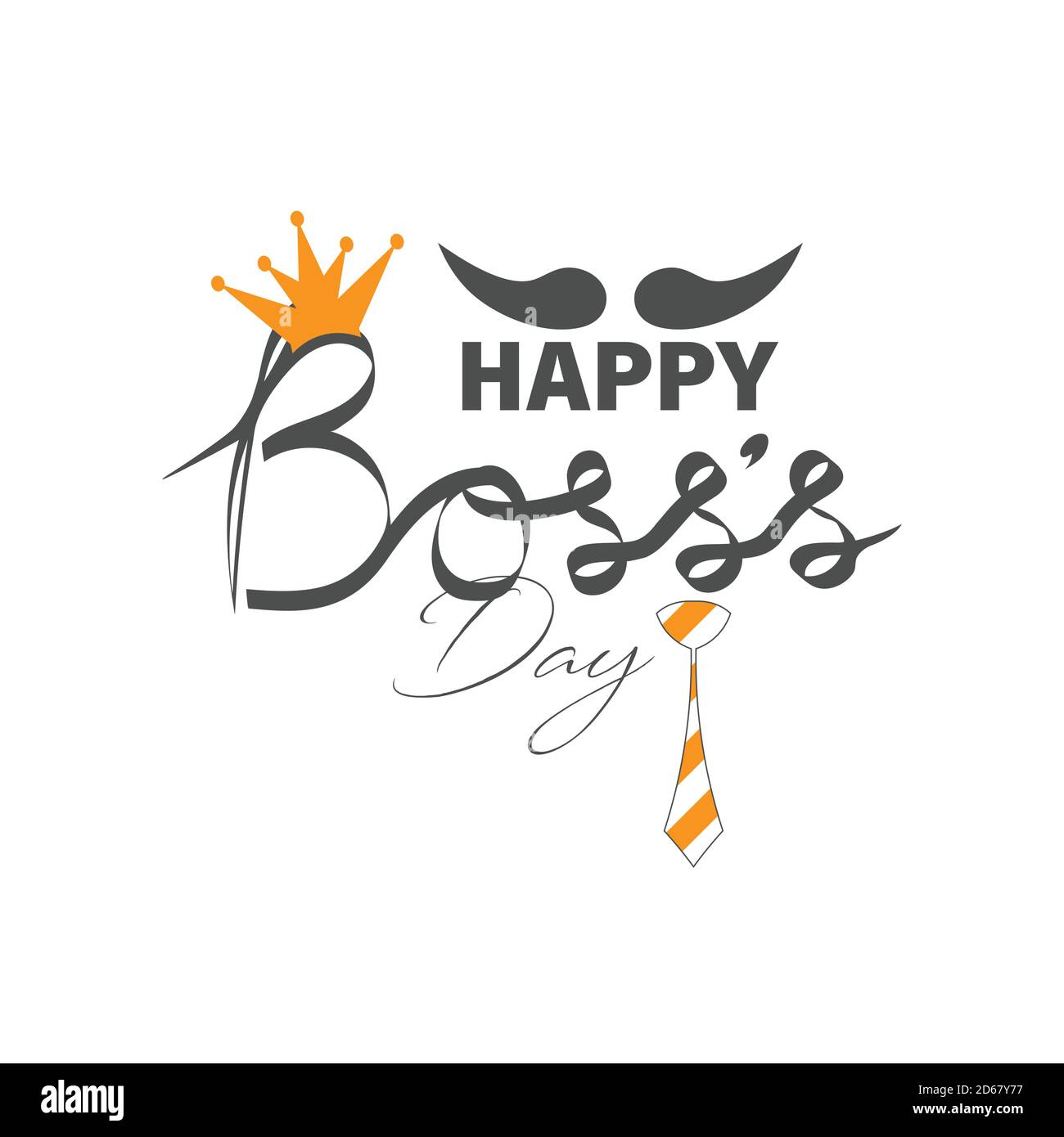 Vector Illustration of Happy Boss's day. 16 October. Calligraphy text