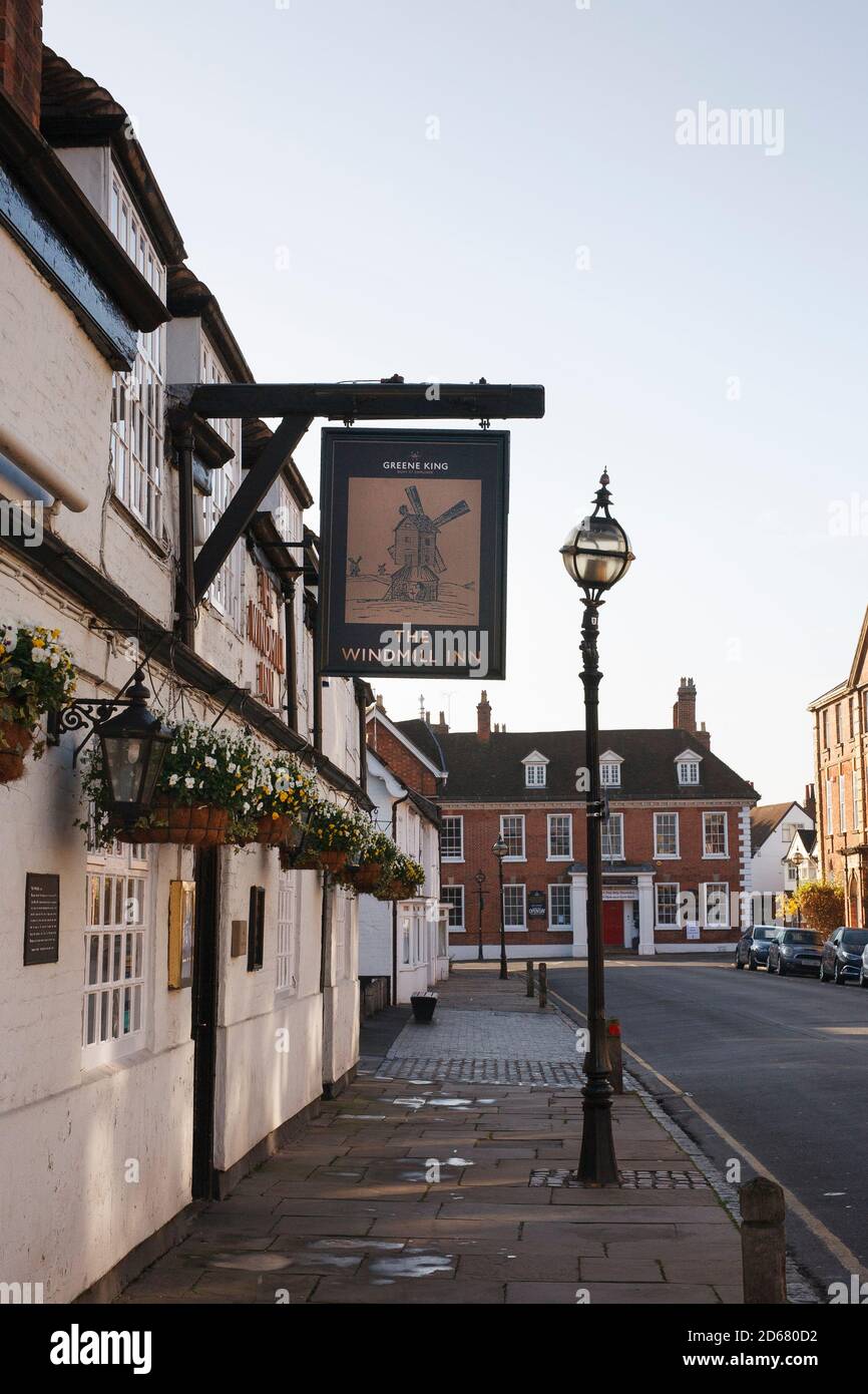 The Windmill Inn  pub sign Stratford upon Avon Stock Photo