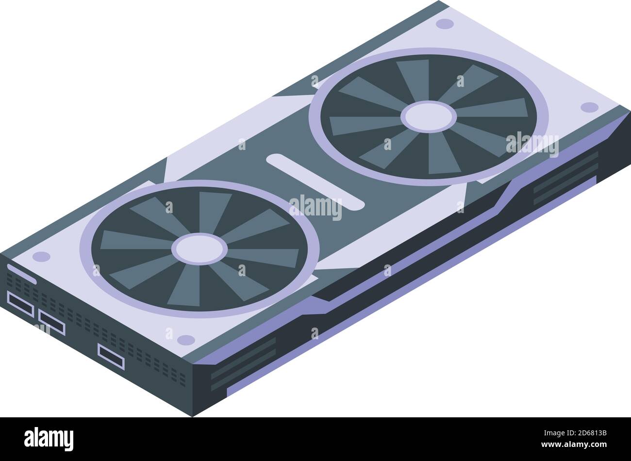 Computer graphic card icon, isometric style Stock Vector