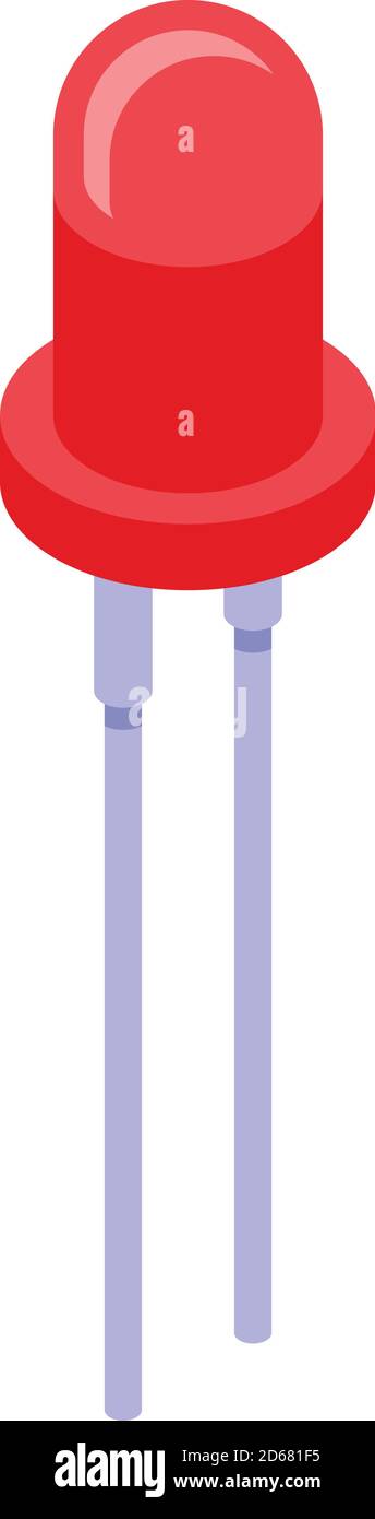 Red diode icon, isometric style Stock Vector