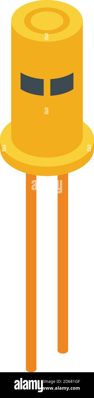 Diode emitting icon, isometric style Stock Vector