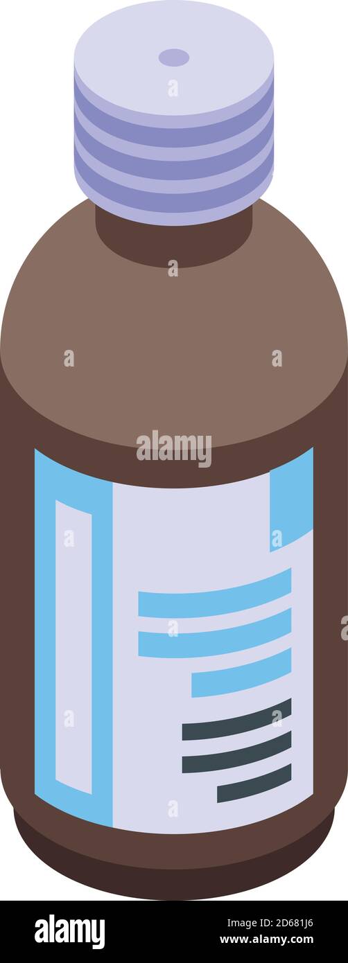Mouthwash bottle icon, isometric style Stock Vector