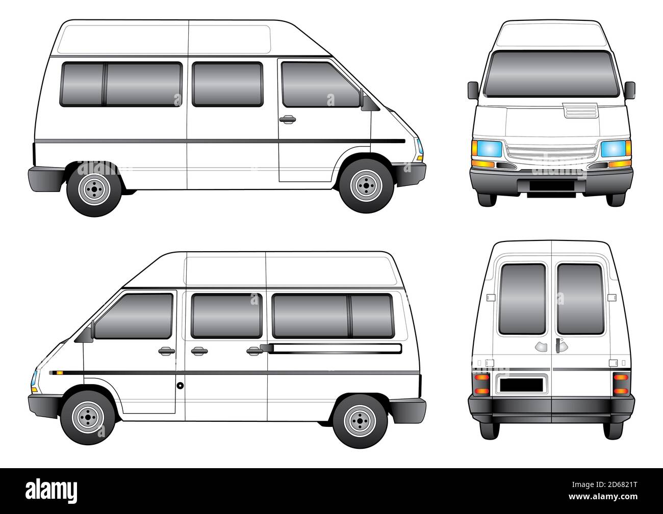 Vector van template isolated on white background Stock Photo