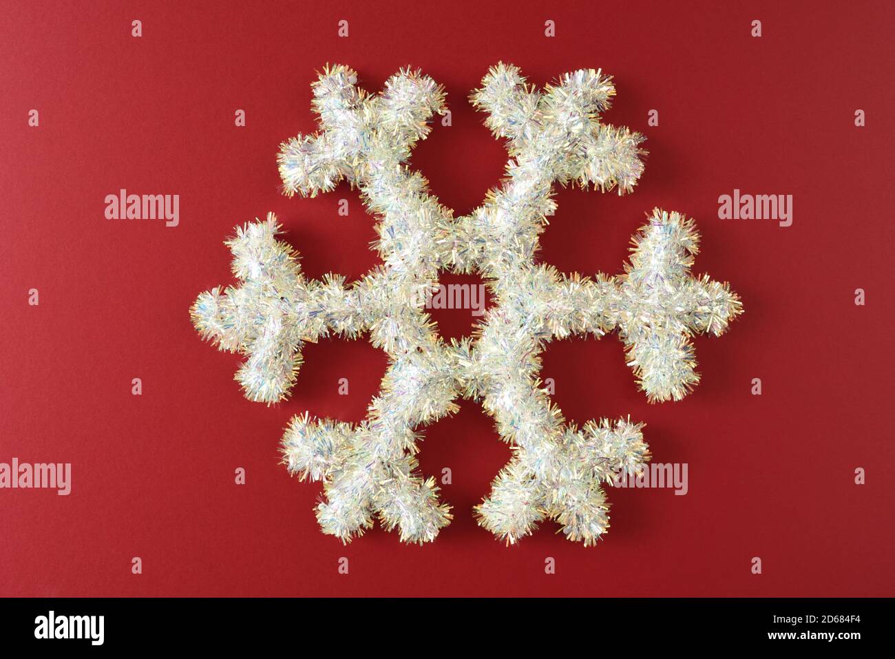 Christmas Tinsel Snowflake Stock Photo