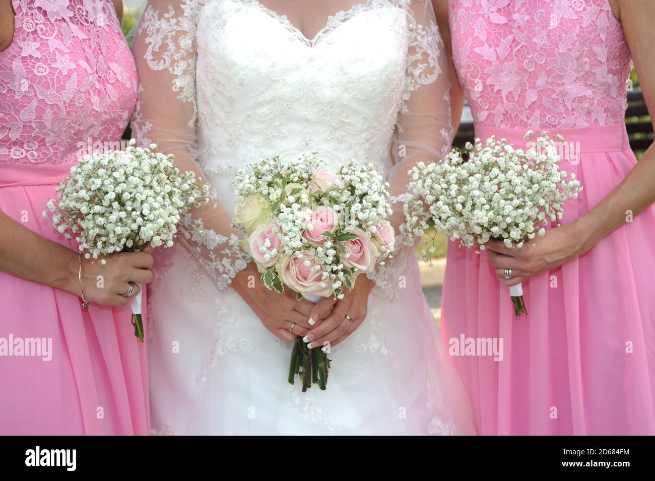 Bride and Bridesmaids flowers Stock Photo Alamy
