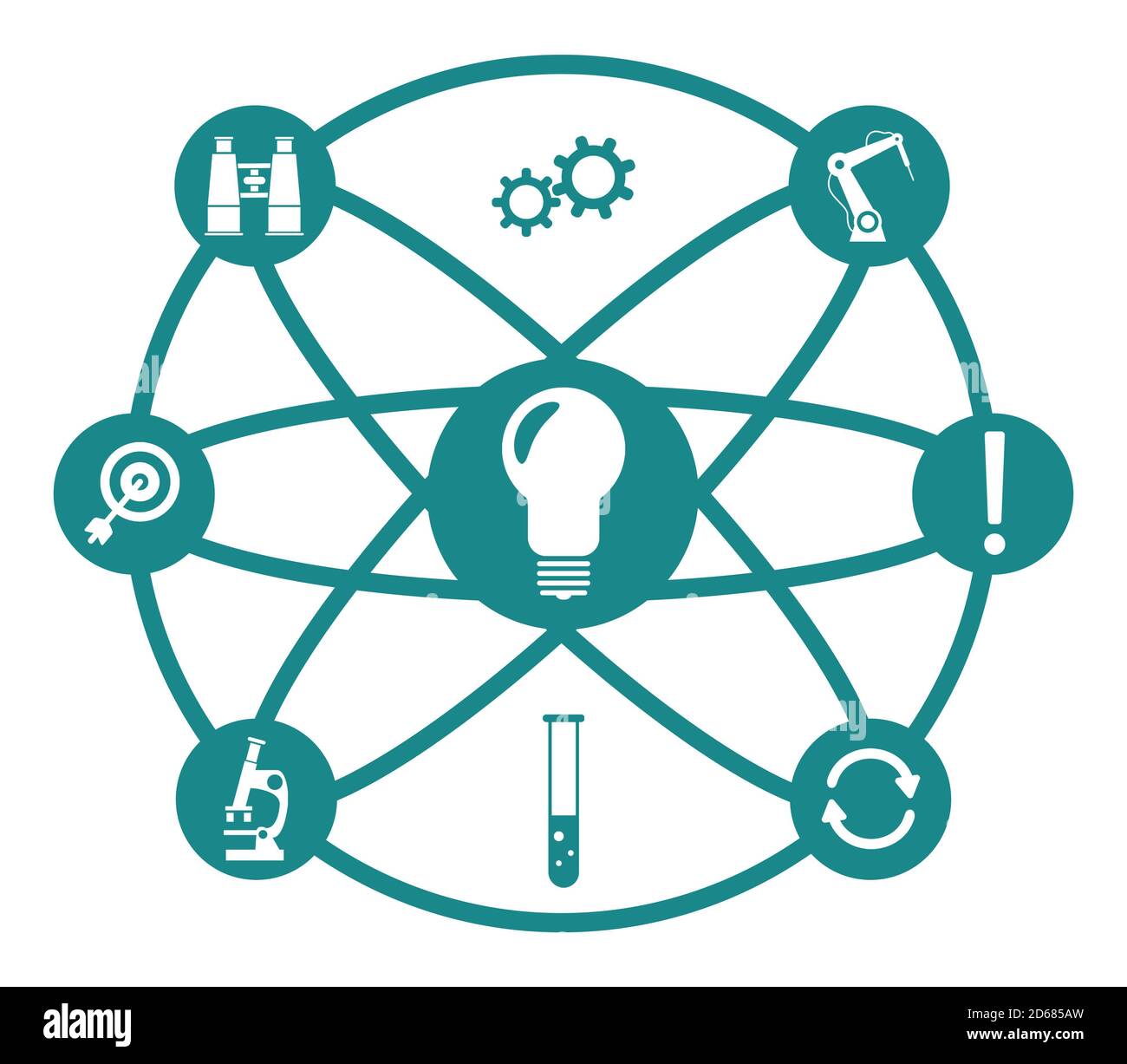 Concept of innovation with connected icons Stock Photo - Alamy