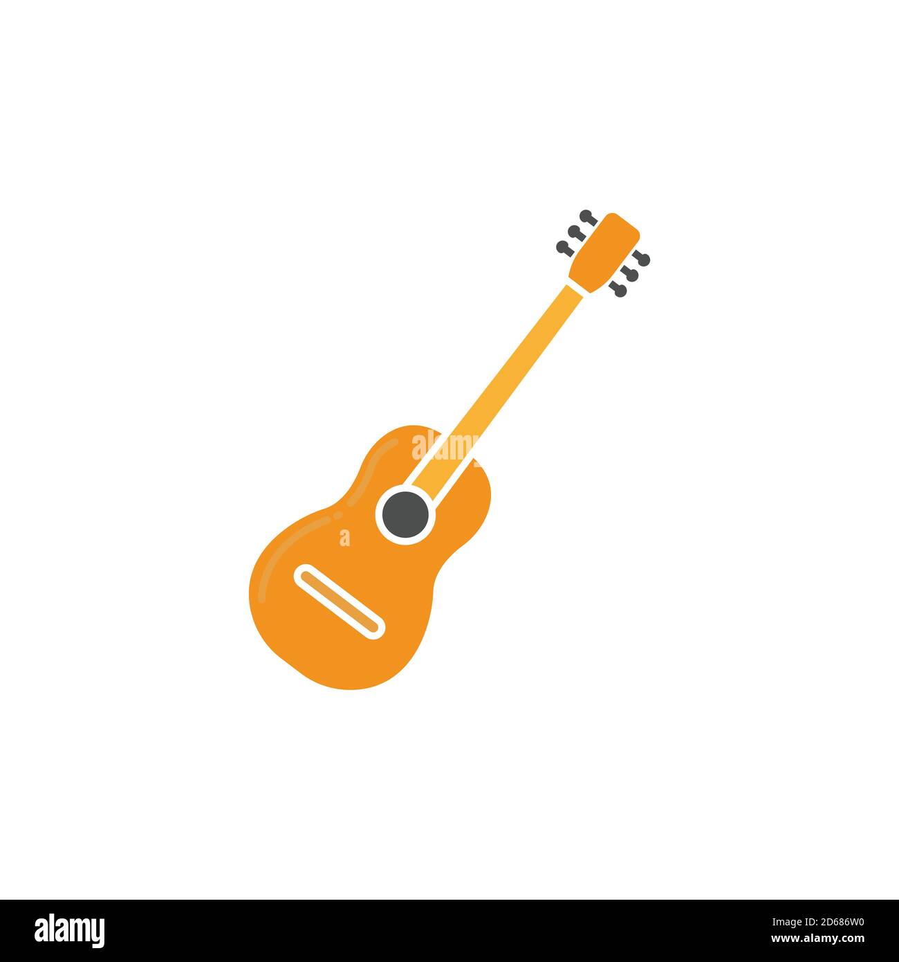 acoustic guitar flat symbol. Design template vector Stock Vector