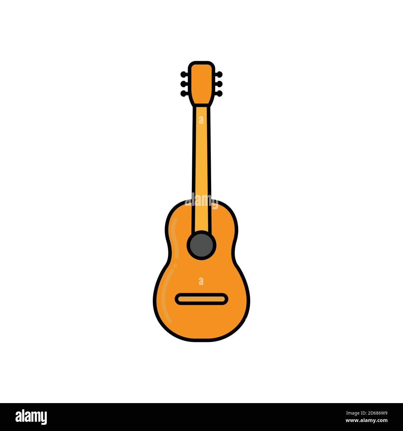 acoustic guitar flat symbol. Design template vector Stock Vector