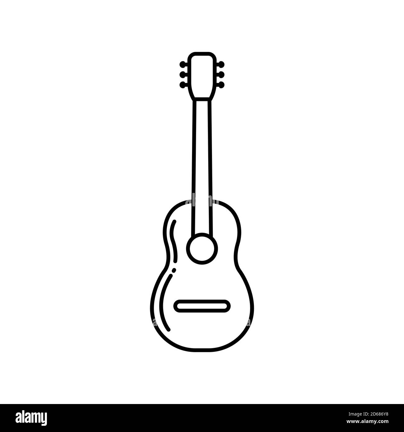 acoustic guitar line symbol. Design template vector Stock Vector Image