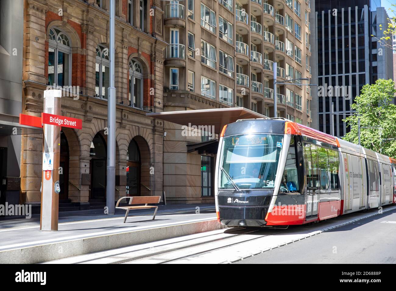 Sydney light rail train in George Street Sydney city centre,NSW ...