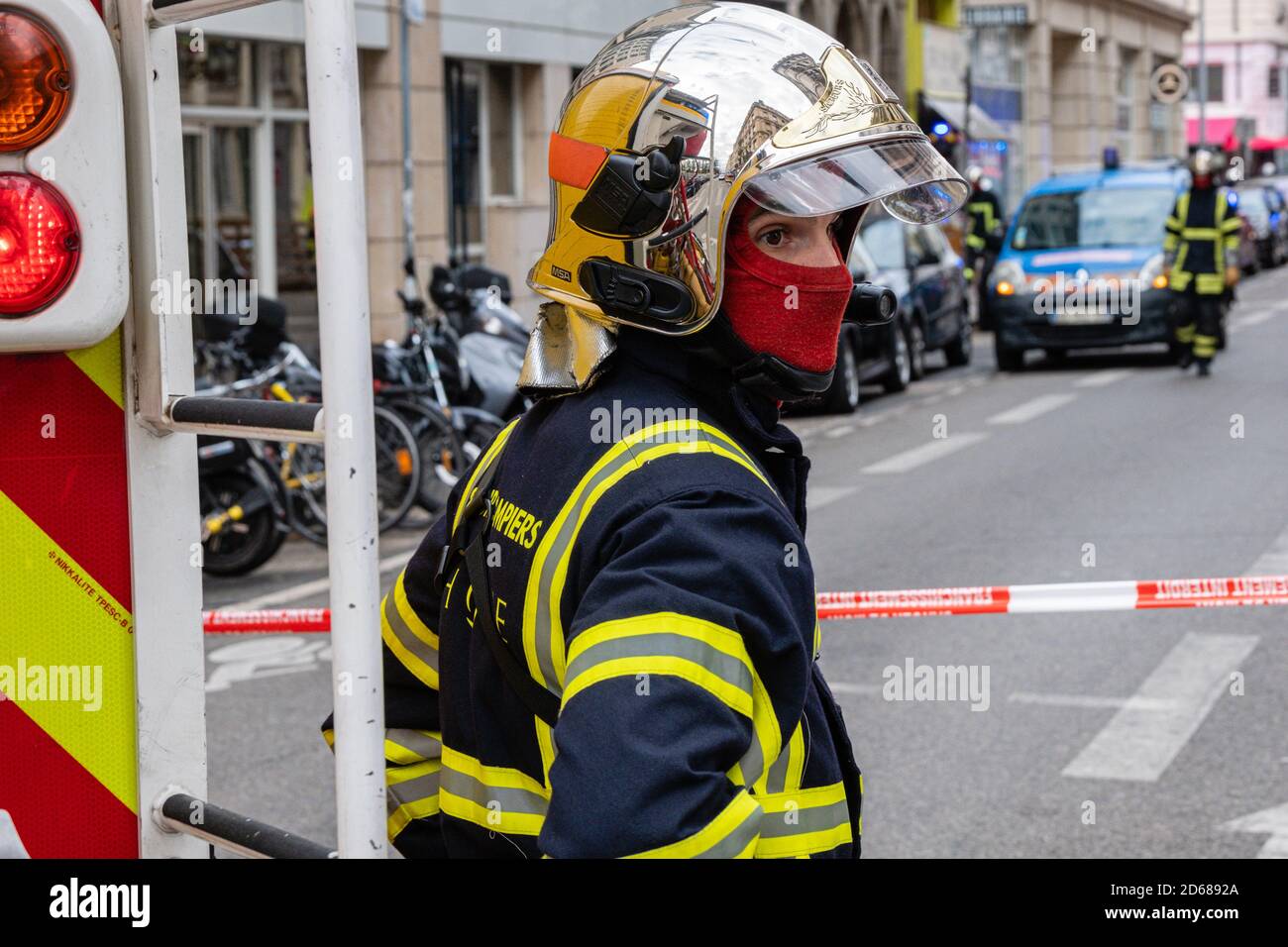 On 14/10/2020, Lyon, AuvergneRhôneAlpes, France. Intervention of the