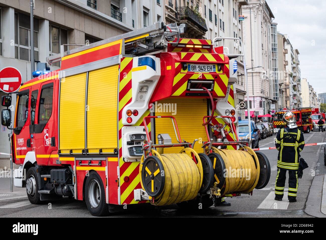 On 14/10/2020, Lyon, AuvergneRhôneAlpes, France. Intervention of the