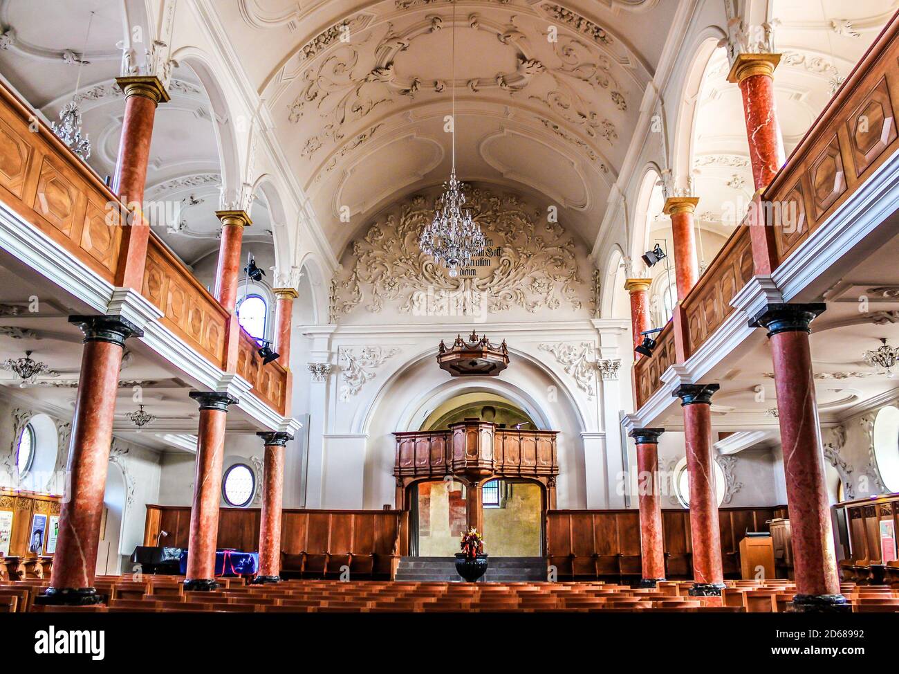 Interior of the St. Peter church. Zurich, Switzerland Stock Photo