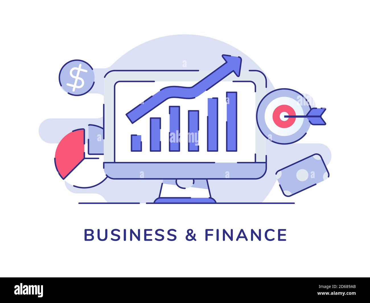 Business finance concept growth bar chart on display computer screen ...